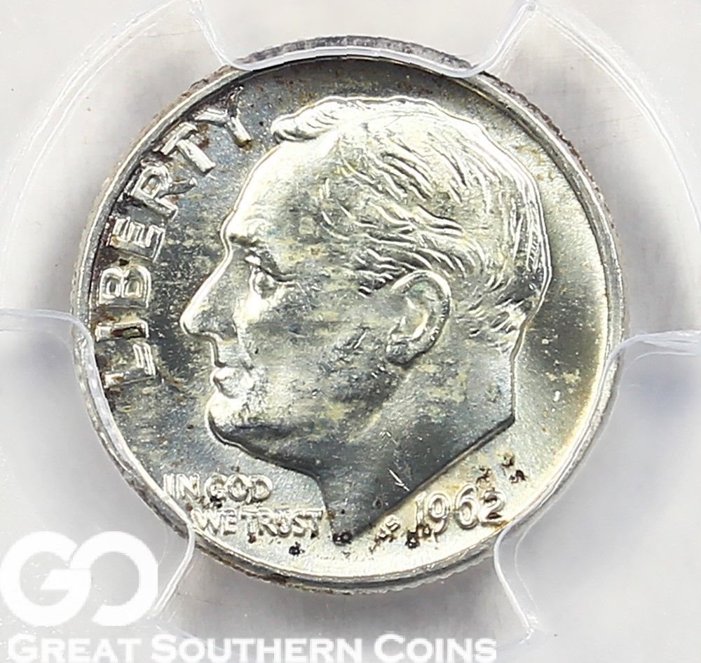 1962-D Roosevelt SILVER Dime PCGS MS64FB