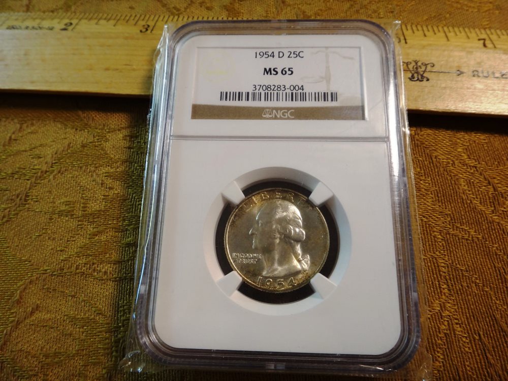 1954 D Us Washington Silver Quarter 25c Coin Ms65 Ngc Free S H Usa Ms65 Pcgs Auction Prices