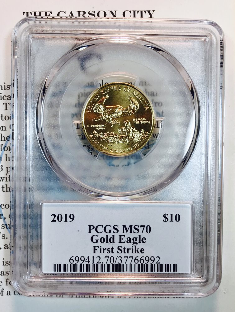 2019 $10 GOLD EAGLE PCGS MS70! FIRST STRIKE! SIGNED BY EDMUND C