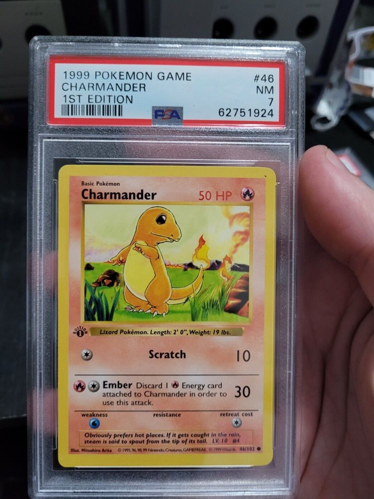 RARE Charmander 46/102 Pokemon Card Base Set 1999 Grading ready PSA