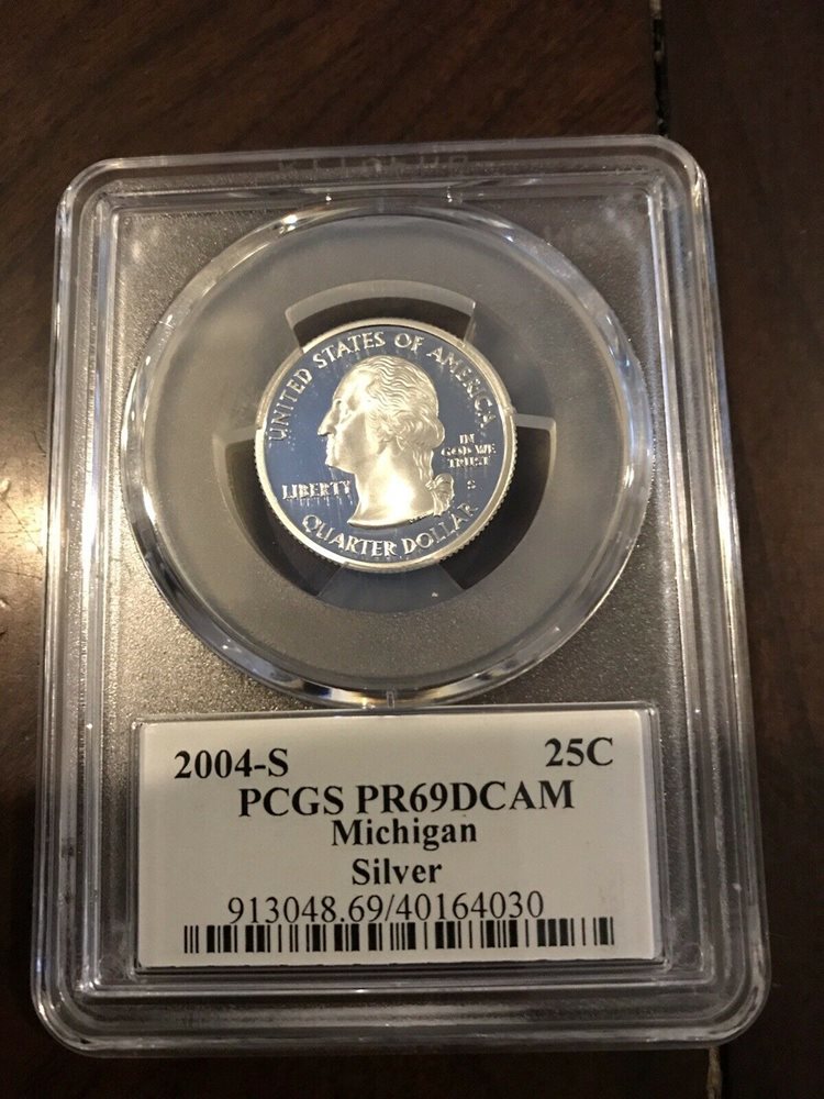 2004 S “Silver” Michigan State Quarter PCGS PR 69 DCAM Flag Series