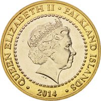 Falkland Islands 2 pounds 2014 /"Battle of the Falkland Islands/" BiMetallic UNC