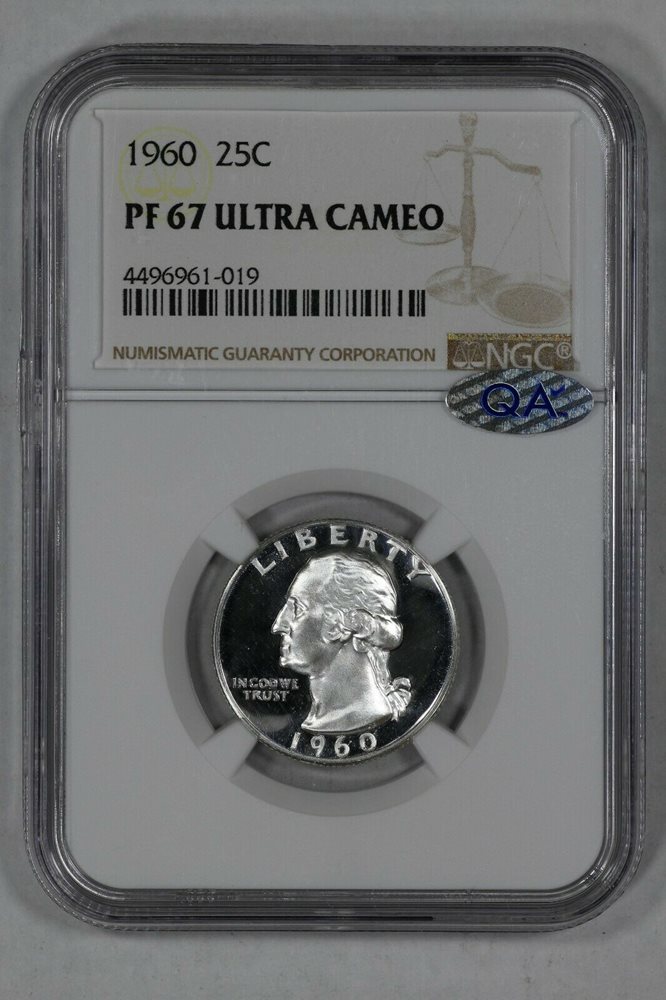 1960 Proof Washington Quarter certified PF 67 by NGC!