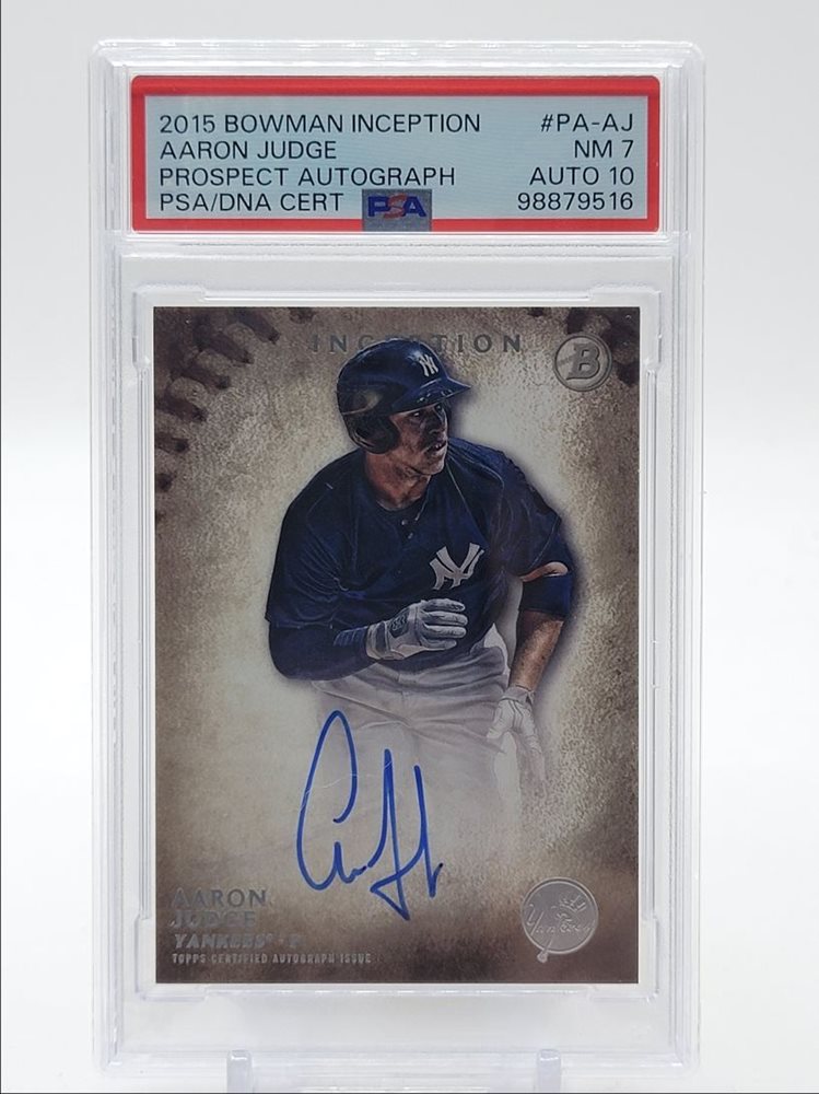 Aaron Judge auto 2015 直筆サイン Inception 2015 BOWMAN INCEPTION AUTOGRAPH AARON JUDGE PSA 9 MINT