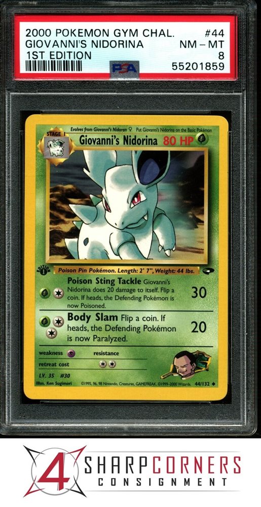 1995 nidorina pokemon card value Giovanni's Nidorino (45/132) [Gym Challenge Unlimited] – Gamers Paradise