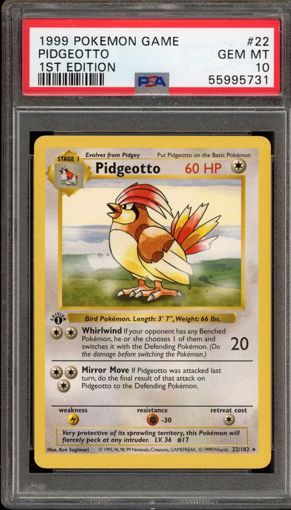 Auction Prices Realized Tcg Cards 1999 POKEMON GAME Pidgeotto