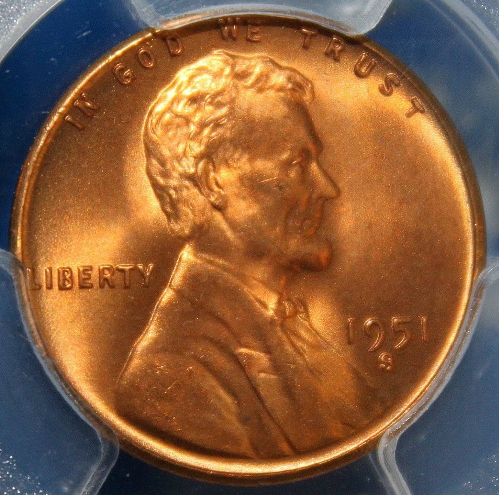 1951-S Lincoln Wheat One Cent NGC MS67RD