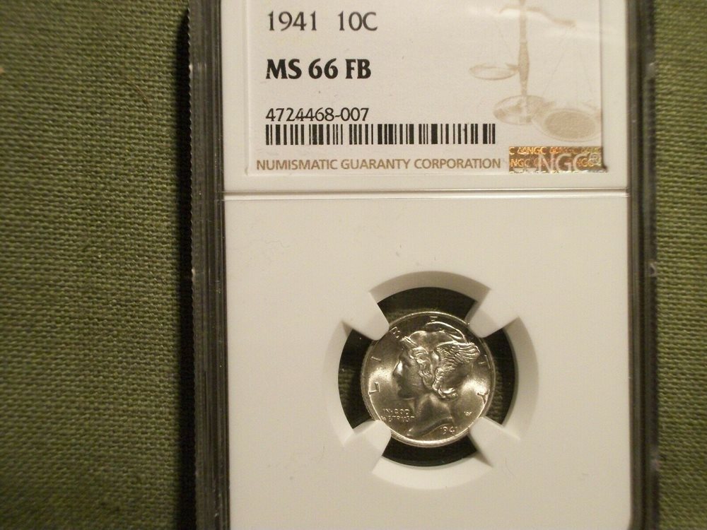 1941-P Mercury Dime NGC MS66 FB, MS66FB - PCGS Auction Prices
