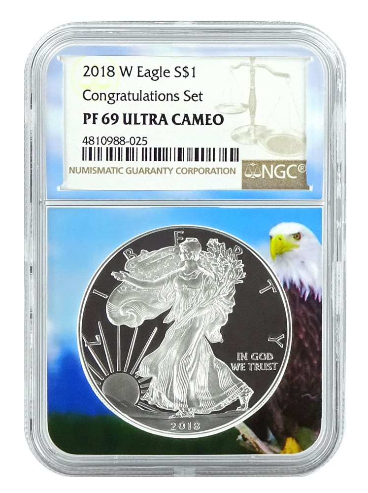 Brown Label 2018 W Silver Eagle Proof NGC PF70 Ultra Cameo