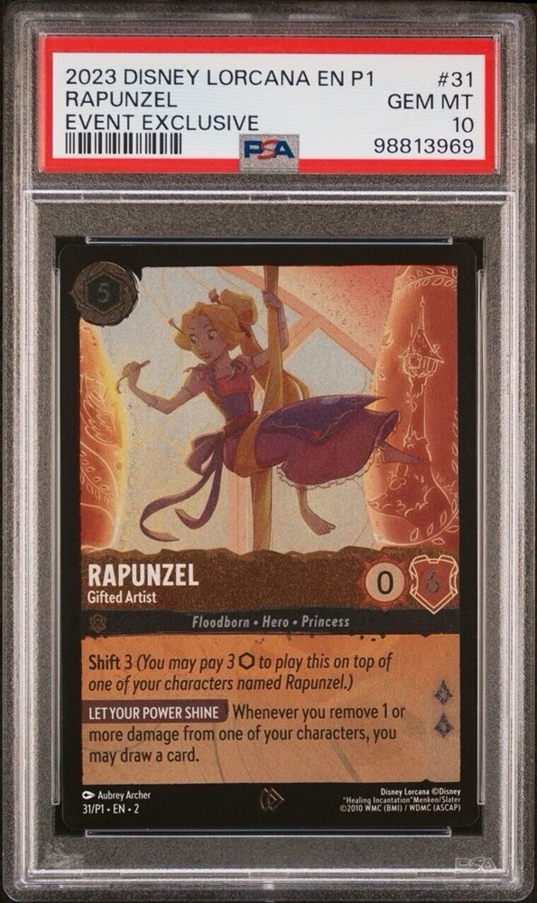 ロルカナ　プロモ　ラプンツェル　PSA10 Auction Prices Realized Tcg Cards 2023 DISNEY LORCANA EN P1