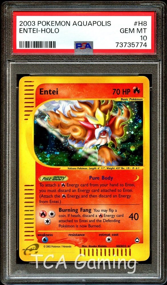 エンテイ ENTEI-HOLO PSA8 PSA 8 - Pokémon TCG Entei (HGSS Promo 20