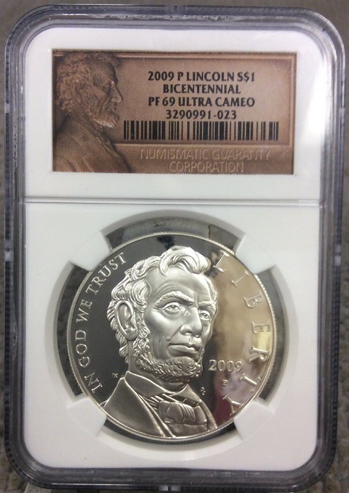 2009 P LINCOLN BICENTENNIAL S$1 SILVER PF69 ULTRA CAMEO NGC