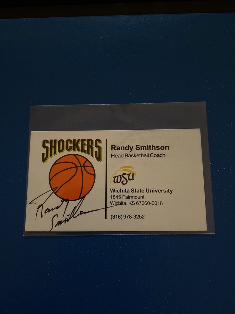 Randy Smithson Signed Business Card Wichita State Baske