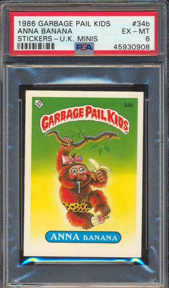 1986 Topps Garbage Pail Kids Stickers-U.K. Minis #34b Anna Banana front