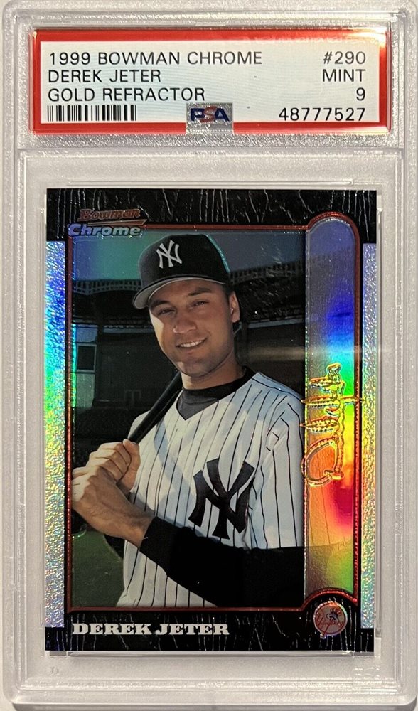 その他 DEREK JETER 1999 BOWMAN CHROME REFRACTOR 1999 Bowman Chrome Diamond Aces Refractor Derek Jeter PSA 9