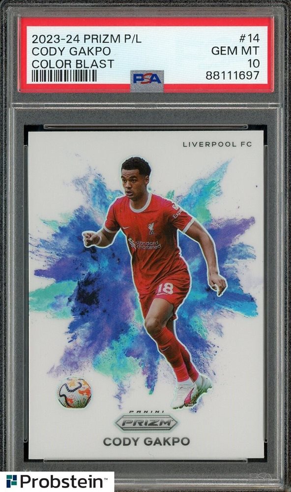 シングルカード Panini Prizm Cody Gakpo RC PSA10 auto 2024-25 Prizm EPL CODY GAKPO Prizm Flashback 2014 Silver #28