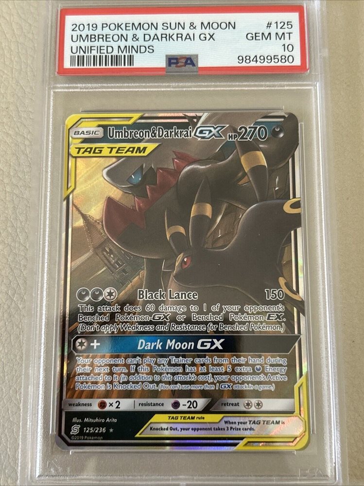 pokemon cards umbreon and darkrai Pokmon card PSA 10 Umbreon & Darkrai GX SR 182/173 Tag Team GX All St   Pika Japan Cards