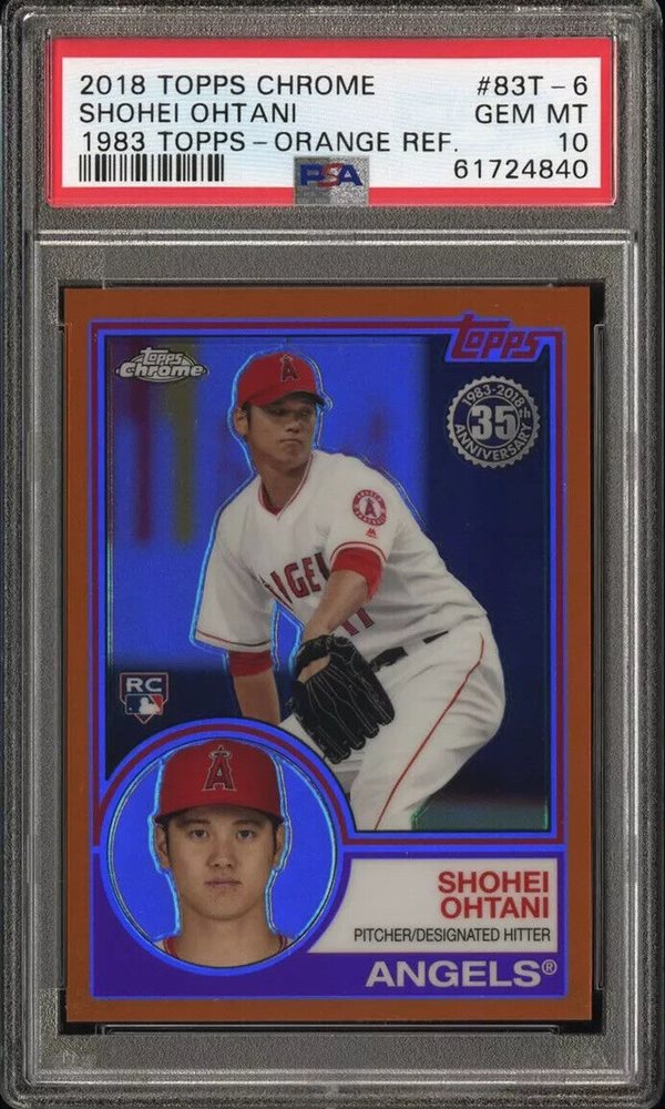 Topps chrome2018 83T-6 SHOHEI OHTANI 2枚 2018 TOPPS CHROME SHOHEI OHTANI #83T-6 1983 TOPPS ORANGE 6