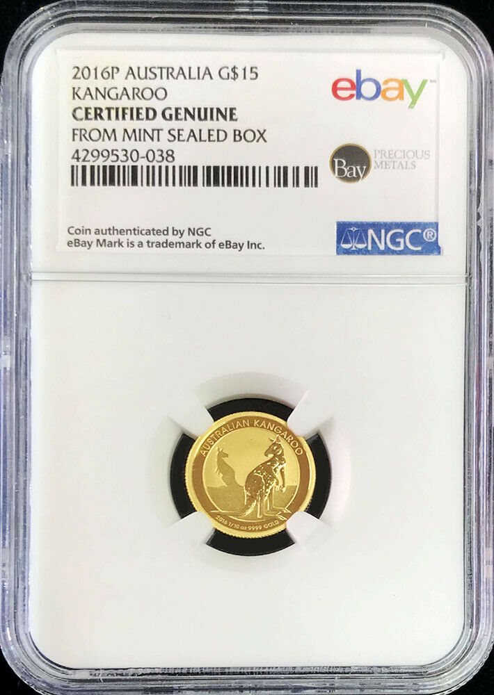 2016 GOLD AUSTRALIA $15 DOLLAR 1/10 OZ KANGAROO COIN NGC GENUINE