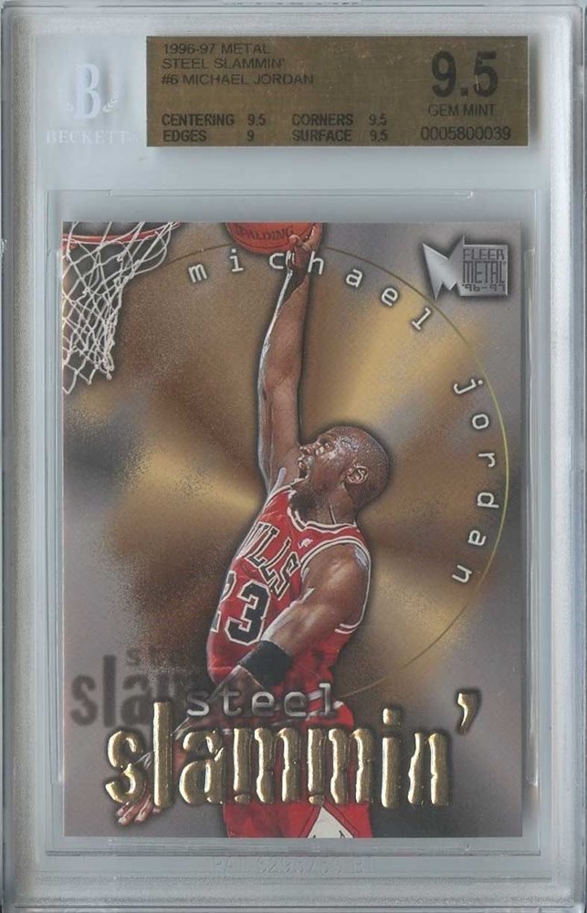 トレーディングカード MICHAEL JORDAN 1995 FLEER METAL 212 NUTS BOLTS FOIL CARD BGS 9.5 GEM MJ C Michael