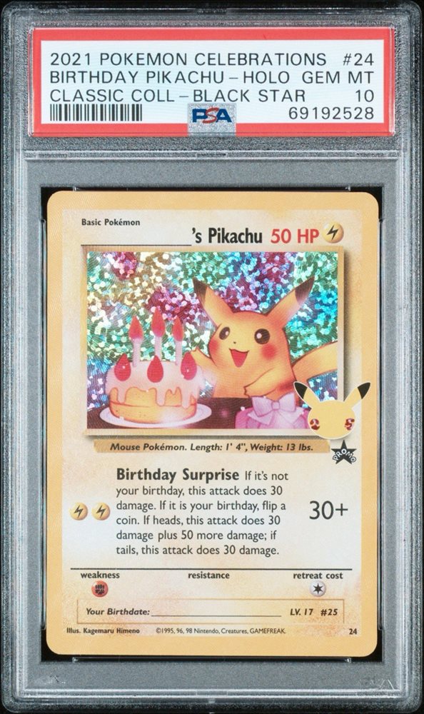 PSA 10 2021 Birthday Pikachu 25th Anniversary PROMO Pokemon