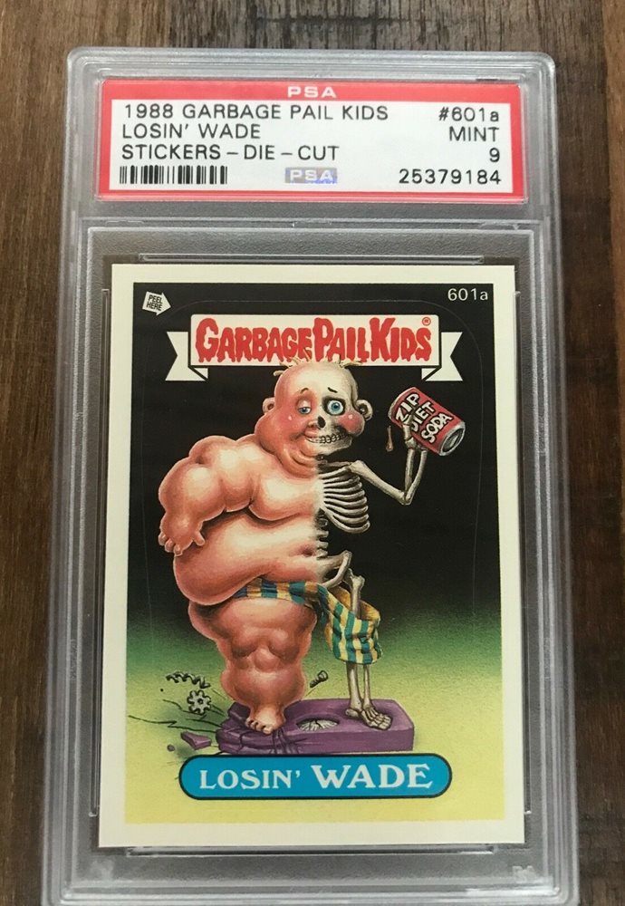 1988 Topps Garbage Pail Kids Original Series 15 Die-Cut #601a Losin' Wade front