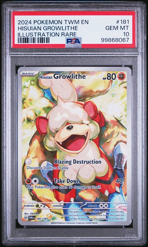 【PSA10】ヒスイガーディ Hisuian Growlithe AR PSA 10 Gem Mint Hisuian Growlithe Art Rare 2024 Pokémon SV5a