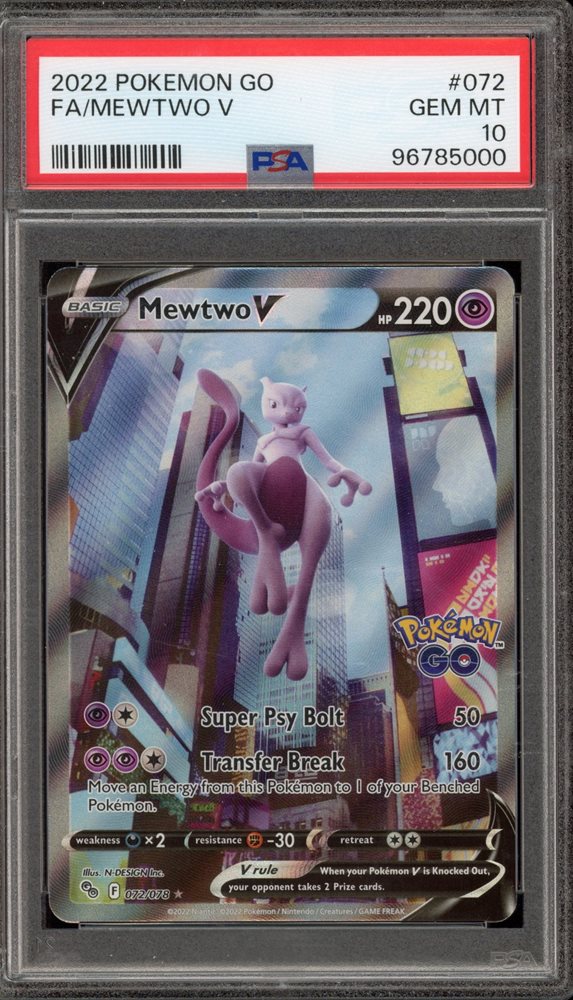 ミュウツー V PSA 10 2022 ポケモン GO Auction Prices Realized Tcg Cards 2022 POKEMON GO Full Art