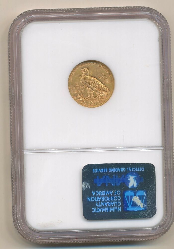 1912年 インディアンヘッド金貨 $2.5 MS 61 1912 INDIAN HEAD $2 1/2 GOLD QUARTER EAGLE COIN NGC MS 61