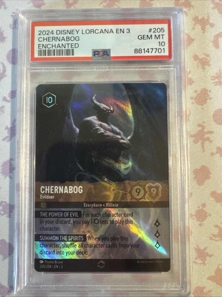 PSA10Disney Lorcana ハデス#205 PSA 10 Lorcana Card Rise Of The Floodborn 205/204 Cinderella