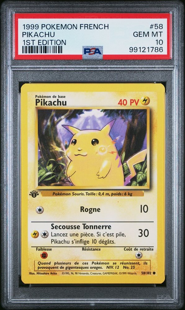 Auction Prices Realized Tcg Cards 1999 POKEMON FRENCH Pikachu