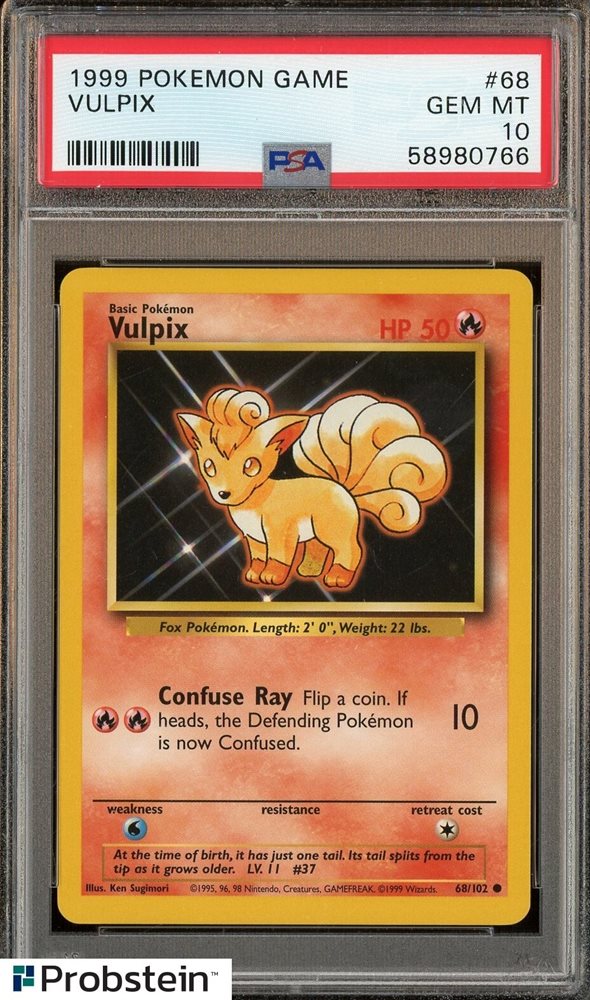 Auction Prices Realized Tcg Cards 1999 POKEMON GAME Vulpix