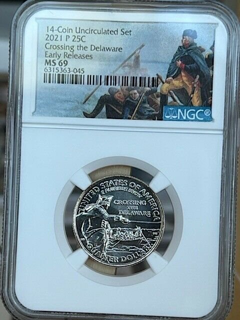 2021-P Washington Crossing Delaware Quarter NGC MS 69 ER * Top Pop