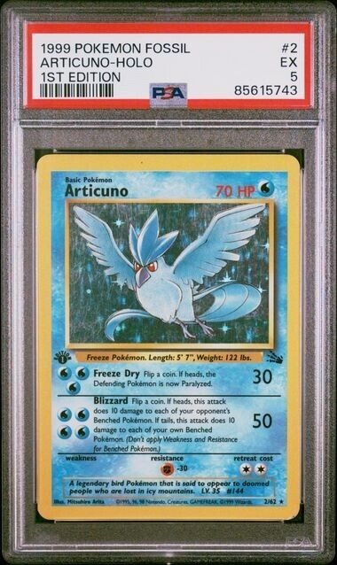 articuno pokemon card 2 62 Holo 2/62 Rare Trading Toys and put them into your hand Articuno - Fossil #2 Price
