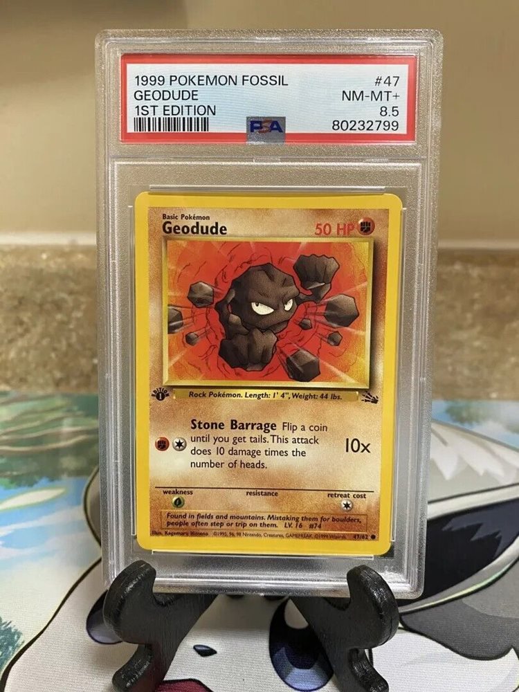 1999 geodude pokemon card GPC 10 Geodude #47 1999 Original Series Fossil Set