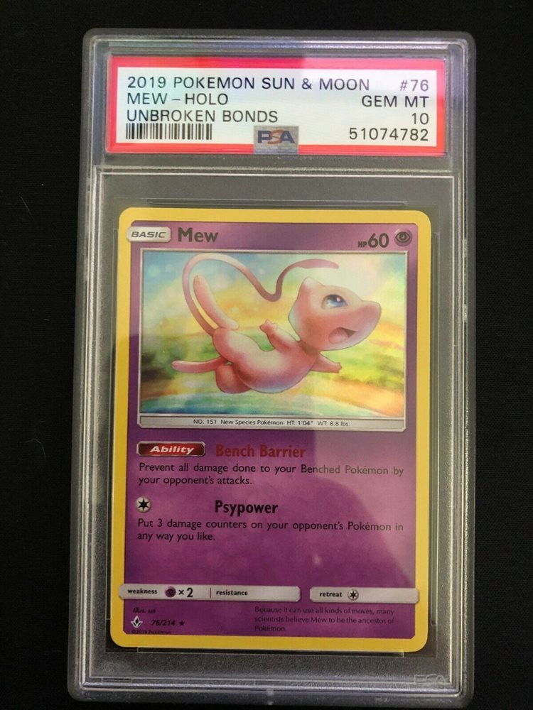 2019 mew pokemon card Mew GX Full Art #1 Gold Metal Pokemon Card