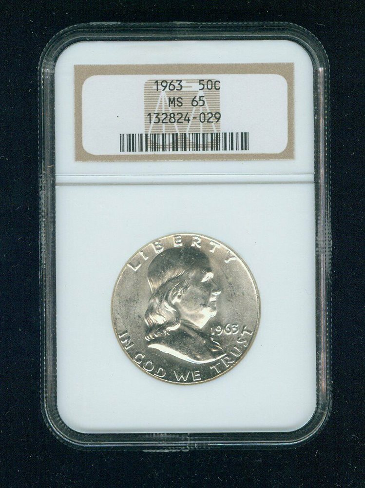 1963 P Franklin Silver Half Dollar NGC MS65