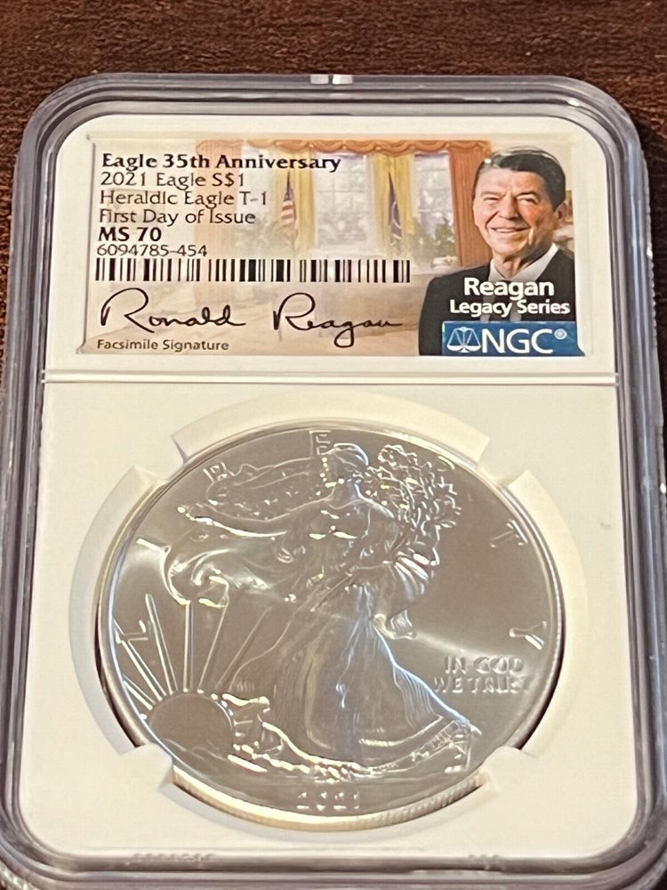 2021 Eagle 35th Anniversary Proof MS 70 Reagan Legacy Series $1
