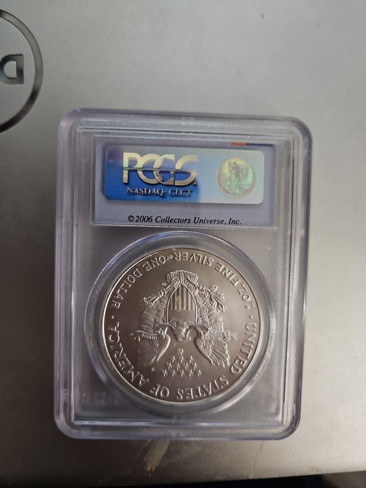 2006 $1 Silver Eagle MS69 PCGS Flag First Strike, MS69 - PCGS