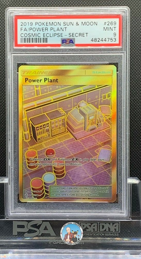 pokemon gold power plant card Pokemon, Cosmic Eclipse 269/236 Secret Rare At the end of your turn (after your attack) First gold card and it's