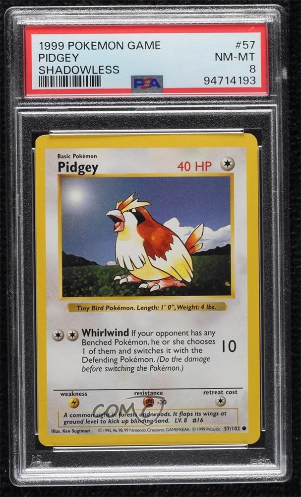 Auction Prices Realized Tcg Cards 1999 POKEMON GAME Pidgey