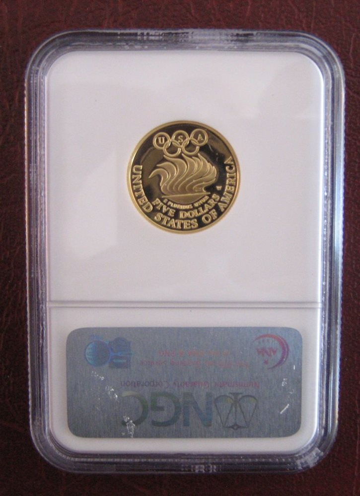 1988-W Olympics Modern Gold Commemorative $5 Ultra Cameo in NGC Proof PF 70