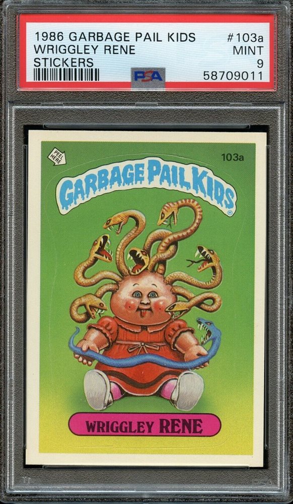 1986 Topps Garbage Pail Kids Original Series 3 With Copyright #103a Wriggley Rene front