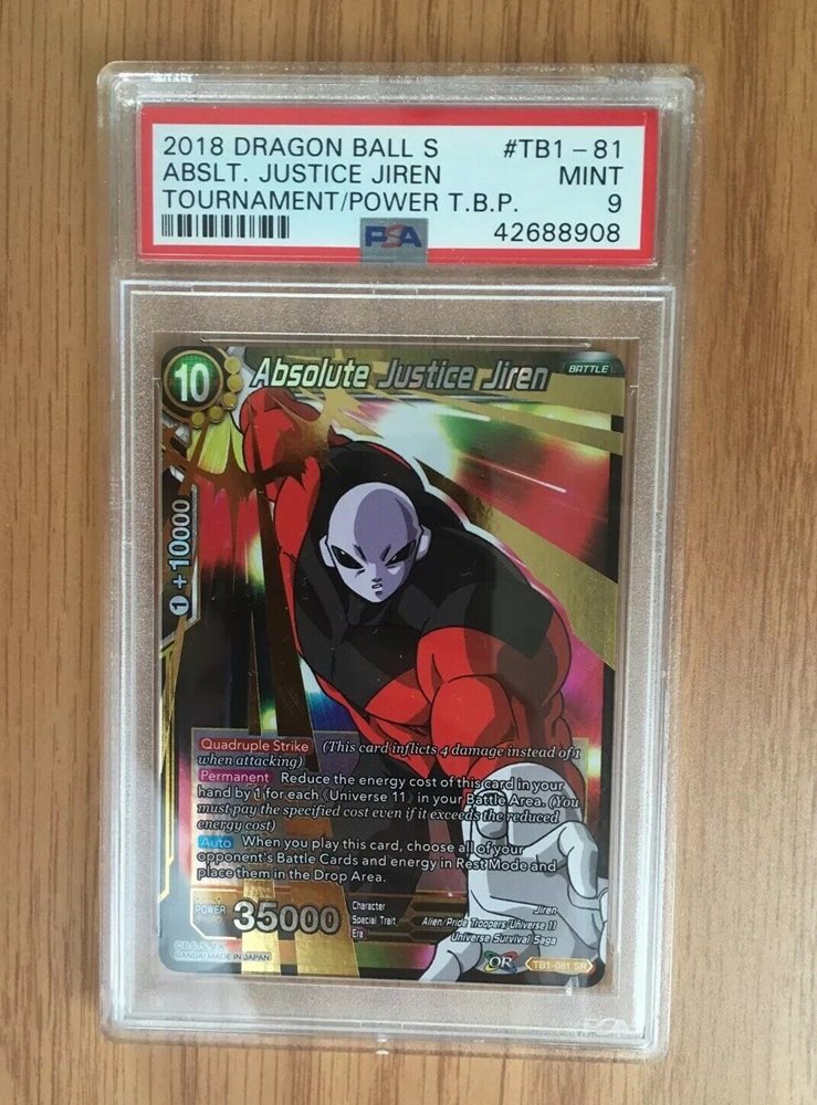 Auction Prices Realized Tcg Cards 2018 DRAGON BALL SUPER CARD GAME THEMED  BOOSTER 1 TOURNAMENT OF POWER Absolute Justice Jiren