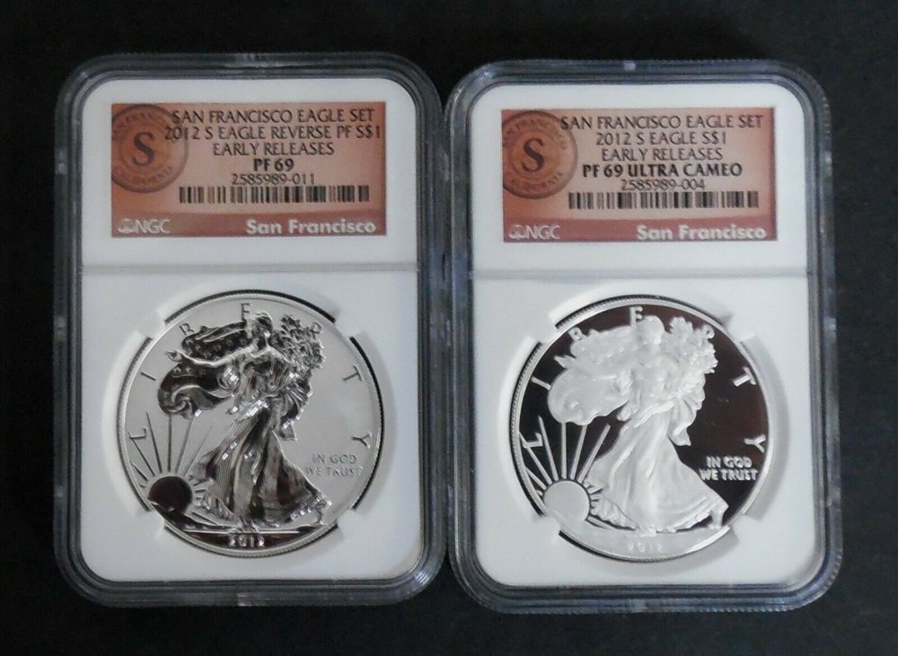 2012-S NGC PF70 Ultra Cameo Reverse Proof Silver Eagle San Francisco