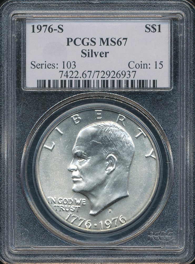 1973 S $1 Silver Ike Eisenhower Dollar PCGS MS67