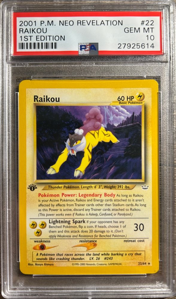 ポケモンカードゲーム 2001 Pokemon Raikou Holo Neo Genesis Raikou Prices | Pokemon Japanese Awakening Legends | Pokemon