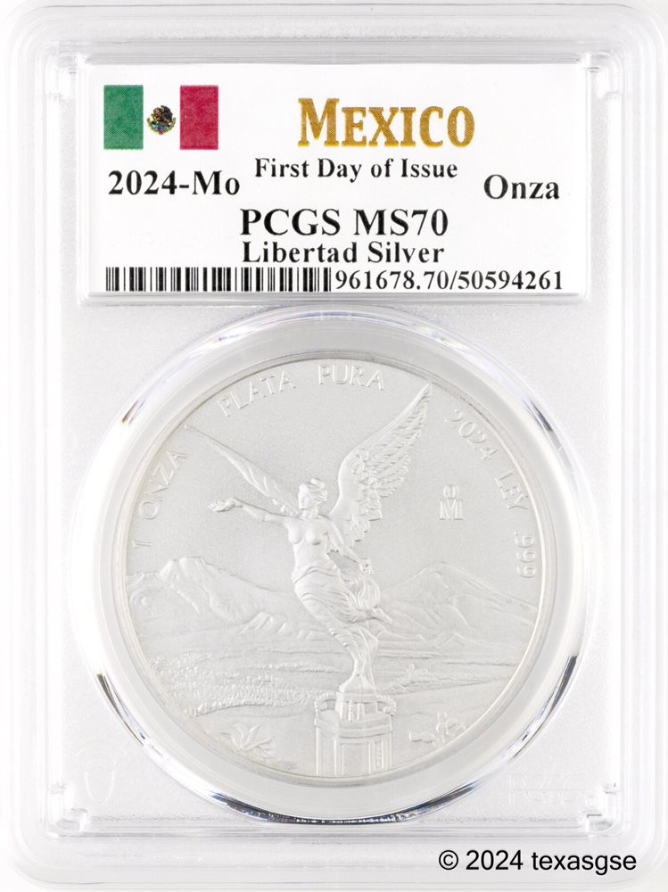 A（VIP価格）PCGS 3枚セット 2024 Mexico Onza Silver Libertad .999 Silver 1oz Coin PCGS MS70