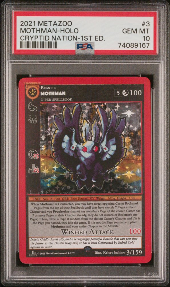 Zoo Mothman モンスマン 1st edition PSA10 Auction Prices Realized Tcg Cards 2021 METAZOO CRYPTID