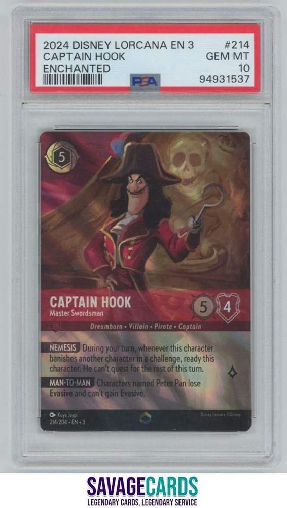 PSA10DISNEY LORCANAキャプテン・フック エンチャンテッド771 Psa10Disney Lorcana Captain Hook Enchanted 772 | eBay